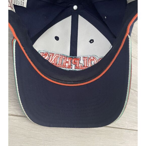 Vtg Miami Dolphins NFL American Needle Navy Blue Wool Blend Strapback Hat Cap - Picture 8 of 8